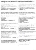 Caregiver Test Questions and Answers Graded A