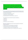 NCLEX Nutrition Questions Comprehensive Fundamentals of Nursing EXAM QUESTIONS AND