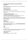 C233 WGU EMPLOYMENT LAW QUESTIONS & ANSWERS
