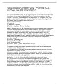WGU C233 EMPLOYMENT LAW - PRACTICE OA & OVERALL COURSE ASSESSMENT