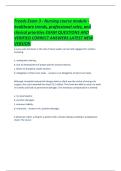Trends Exam 3 - Nursing course module - healthcare trends&comma; professional roles&comma; and clinical priorities EXA
