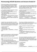 Pharmacology NCLEX Questions and Answers Graded A&plus;