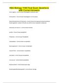 KSU Biology 1108 Final Exam Questions with Correct Answers