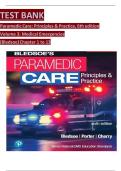 Test Bank &ndash; Paramedic Care&colon; Principles & Practice&comma; 6th Edition by Bledsoe &ndash; Volume 3&colon; Medical Emergencies &lpar;Chapters 1&ndash;13&rpar;
