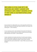 MED SURGE GI ACTUAL EXAM WITH 100&plus; QUESTIONS AND CORRECT ANSWERS WITH RATIONALES &lpar;100&percnt; CORRECT ANSWERS&rpar; ACTUAL ATI MED SURGE GI &lpar;GASTROINTESTINAL&rpar; EXAM GRADED A&plus;