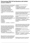Pharmacology HESI 315 Test Questions with Verified Answers Graded A&plus;
