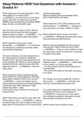Sleep Patterns HESI Test Questions with Answers Graded A&plus;