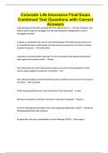Colorado Life Insurance Final Exam Combined Test Questions with Correct Answers