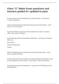 Class C Water Exam questions and answers graded A&plus; updated to pass