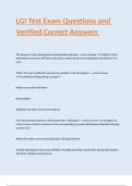 LGI Test Exam Questions and Verified Correct Answers 