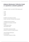 Alabama Wastewater Collection Grade 1 C questions n answers graded A&plus;