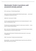 Wastewater Grade 4 questions well answered already passed