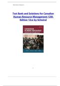Test Bank and Solution Manual for Canadian Human Resource Management&comma; 12th Canadian Edition by Hermann&comma; Harty&comma; and Fudge &vert; Complete Verified Questions & Answers 2025&sol;2026