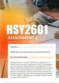HSY2601 Assignment 2 &lpar;FULL ANSWERS&rpar; Semester 2 2025 - Due 5 September 2025