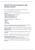 HACCP Final Exam Questions with Verified Answers