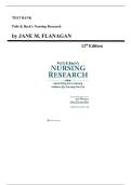 Nursing Research – Polit & Beck’s, 12th Edition (Flanagan) | Complete Test Bank Chapters 1–18 with Answers