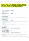 AMPLE Pharm prep Guide 2025-2026 &ndash;Verified  Test Bank Exam practice questions and study  guide latest update &lpar;PHARMACOLOGY&rpar;