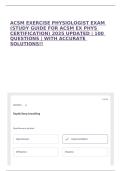 ACSM EXERCISE PHYSIOLOGIST EXAM &lpar;STUDY GUIDE FOR ACSM EX PHYS CERTIFICATION&rpar; 2025 UPDATED &vert; 100 QUESTIONS &vert; WITH ACCURATE SOLUTIONS&excl;&excl;