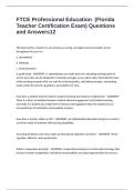 FTCE Professional Education  &lpar;Florida Teacher Certification Exam&rpar; Questions and Answers