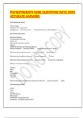 PHYSIOTHERAPY NCBE QUESTIONS WITH 100&percnt; ACCURATE ANSWERS 