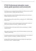 FTCE Professional education exam study guide questions and answers