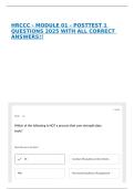 HRCCC - MODULE 01 - POSTTEST 1 QUESTIONS 2025 WITH ALL CORRECT ANSWERS&excl;&excl;