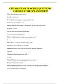 CHE 4342 EXAM PRACTICE QUESTIONS AND 100&percnt; CORRECT ANSWERS