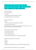 Pharmacology Final Exam South University Questions with Guaranteed Pass Solutions 2025-2026 Set&period;