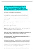  Pharmacotherapeutics I NSG3022 Final Examination and All Correct Solved Solutions 2025-2026 Edition&period;