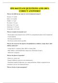 HNI 464 EXAM QUESTIONS AND 100&percnt; CORECT ANSWERS&excl;
