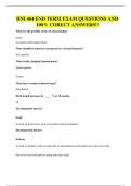 HNI 464 END TERM EXAM QUESTIONS AND 100&percnt; CORECT ANSWERS