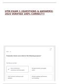 HTM EXAM 1 &lpar;QUESTIONS & ANSWERS&rpar; 2025 VERIFIED 100&percnt; CORRECT&excl;&excl;