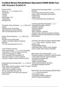 Certified Stroke Rehabilitation Specialist &lpar;CSRS 2025&rpar; Test with Answers Graded A&plus;