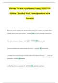 Florida Termite Applicator Exam &vert; 2025&sol;2026  Edition &vert; Verified Real Exam Questions with  Answers