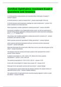 Certified Ophthalmic Assistant Exam 2 Questions and Answers