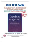 Test Bank For Psychotherapy for the Advanced Practice Psychiatric Nurse A How-To Guide for Evidence-Based Practice 2nd Edition by Kathleen Wheeler 9780826110008 Chapter 1-20 Complete Guide.
