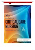 Test Bank for Introduction to Critical Care Nursing &lpar;9th Edition&rpar; by Sole &vert; Complete Exam Question Set