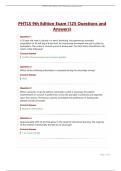 PHTLS  Exam with Questions and Answers Latest