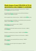 Plastic Surgery Exam UPDATED ACTUAL  QUESTIONS AND CORRECT ANSWERS