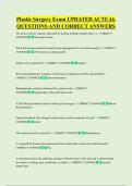 Plastic Surgery Exam UPDATED ACTUAL  QUESTIONS AND CORRECT ANSWERS