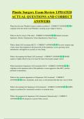 Plastic Surgery Exam Review UPDATED  ACTUAL QUESTIONS AND CORRECT  ANSWERS