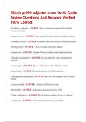 Illinois public adjuster exam Study Guide  Review Questions And Answers Verified  100&percnt; Correct