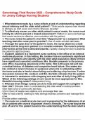 Gerontology Final Review 2023 &ndash; Comprehensive Study Guide for Jersey College Nursing Students&period;pdf