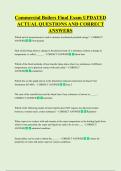 Commercial Boilers Final Exam UPDATED  ACTUAL QUESTIONS AND CORRECT  ANSWERS