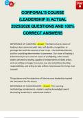 CORPORAL'S COURSE &lpar;LEADERSHIP II&rpar; ACTUAL 2025&sol;2026 QUESTIONS AND 100&percnt; CORRECT ANSWERS