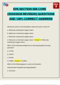 EPA SECTION 608 CORE &lpar;2025&sol;2026 REVISION&rpar; QUESTIONS AND 100&percnt; CORRECT ANSWERS