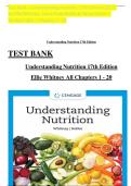 Understanding Nutrition – Test Bank & Verified Q&A (17th Edition, 2025) by Whitney, Rolfes & Maier | ISBN 9780357974278 | Complete Chapters 1–20