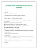 NUR 3480 Final Exam with verified detailed solutions
