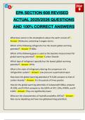 EPA SECTION 608 REVISED ACTUAL 2025&sol;2026 QUESTIONS AND 100&percnt; CORRECT ANSWERS