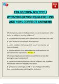 EPA SECTION 608 TYPE I &lpar;2025&sol;2026 REVISION&rpar; QUESTIONS AND 100&percnt; CORRECT ANSWERS